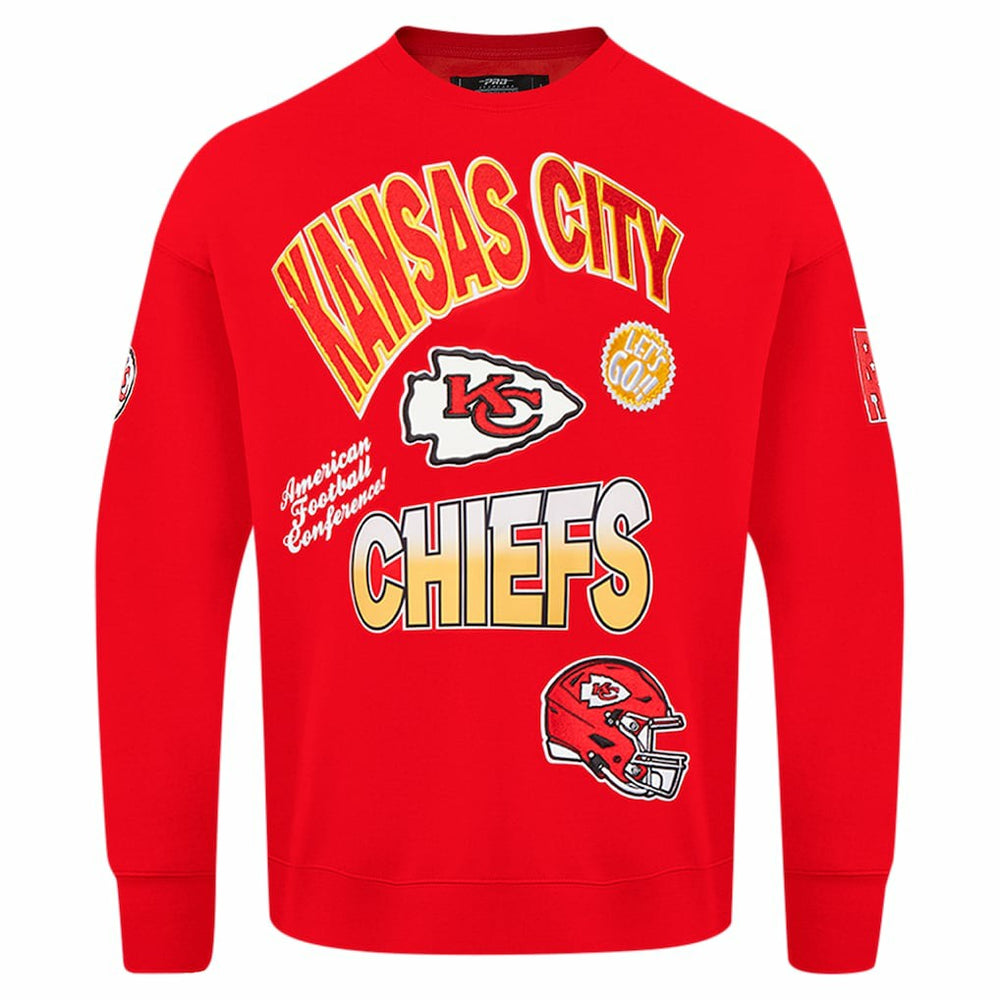 Kansas City Chiefs Pro Standard Turn It Up Drop Shoulder Pullover Sweatshirt Red
