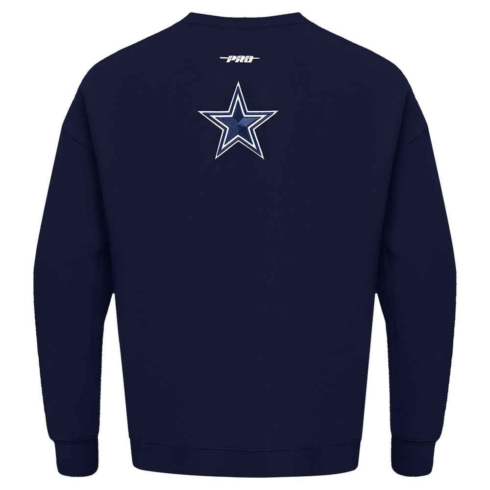 Dallas Cowboys Pro Standard Turn It Up Drop Shoulder Pullover Sweatshirt Navy