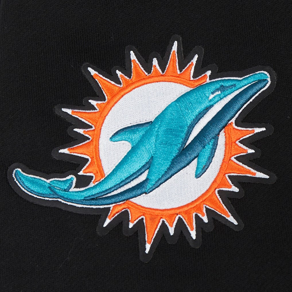 Miami Dolphins Pro Standard Turn It Up Drop Shoulder Pullover Sweatshirt Black