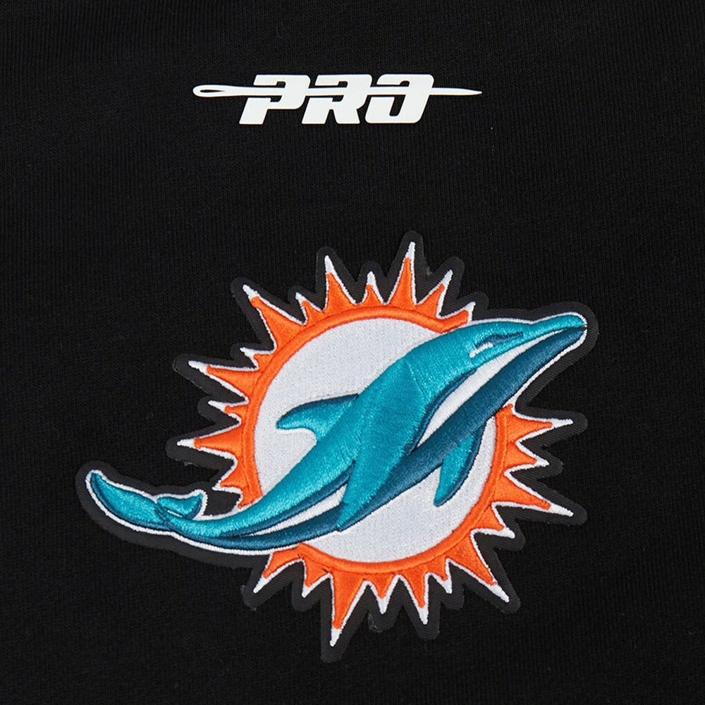 Miami Dolphins Pro Standard Turn It Up Drop Shoulder Pullover Sweatshirt Black