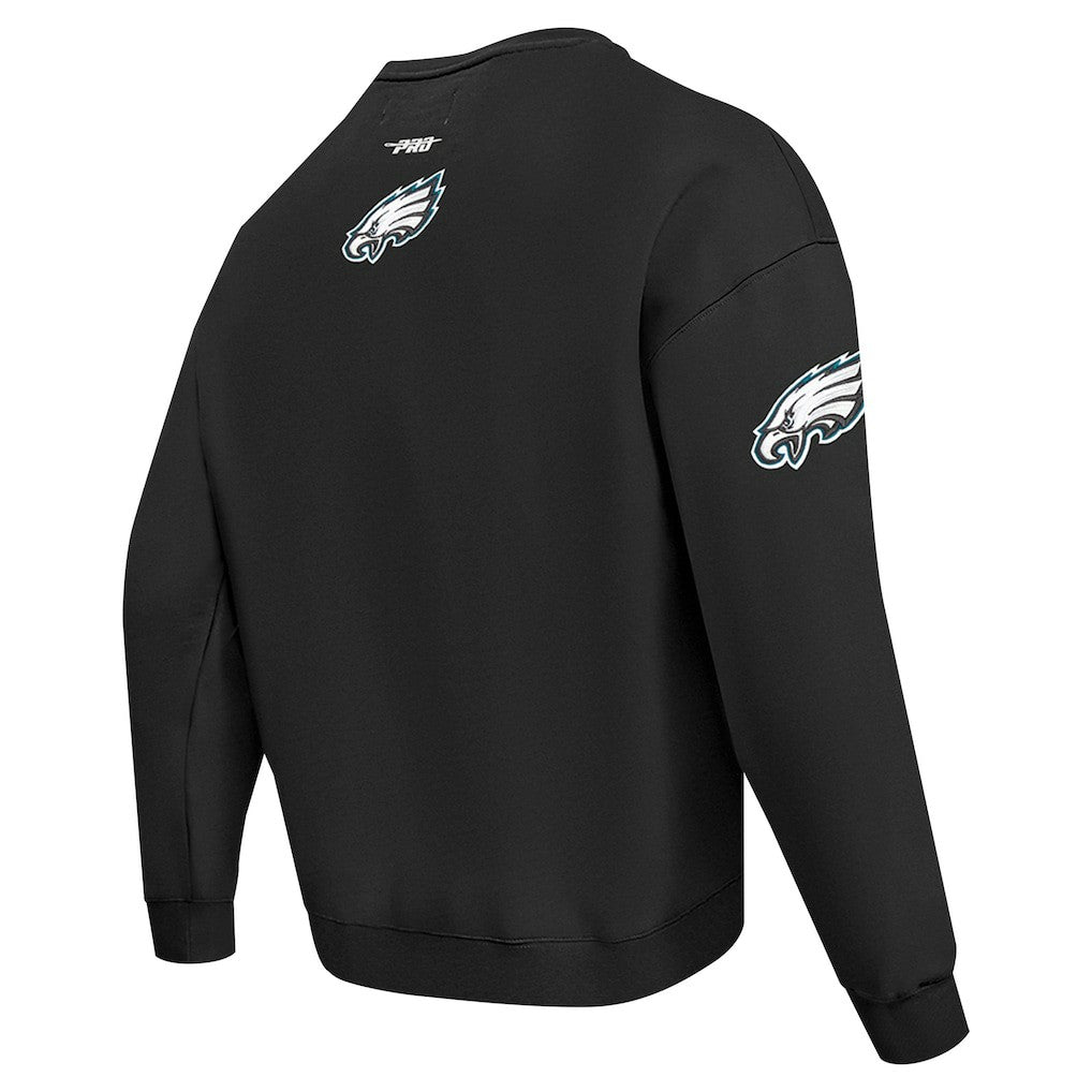 Philadelphia Eagles Pro Standard Turn It Up Drop Shoulder Pullover Sweatshirt Black