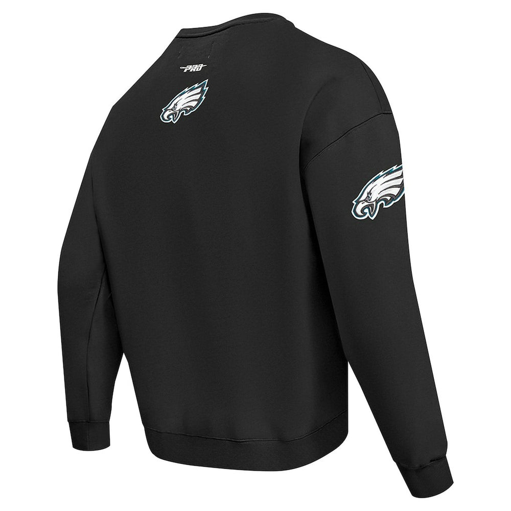 Philadelphia Eagles Pro Standard Turn It Up Drop Shoulder Pullover Sweatshirt Black