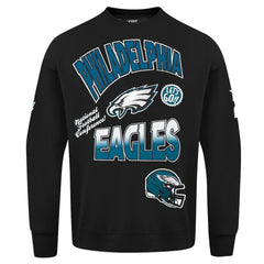 Philadelphia Eagles Pro Standard Turn It Up Drop Shoulder Pullover Sweatshirt Black