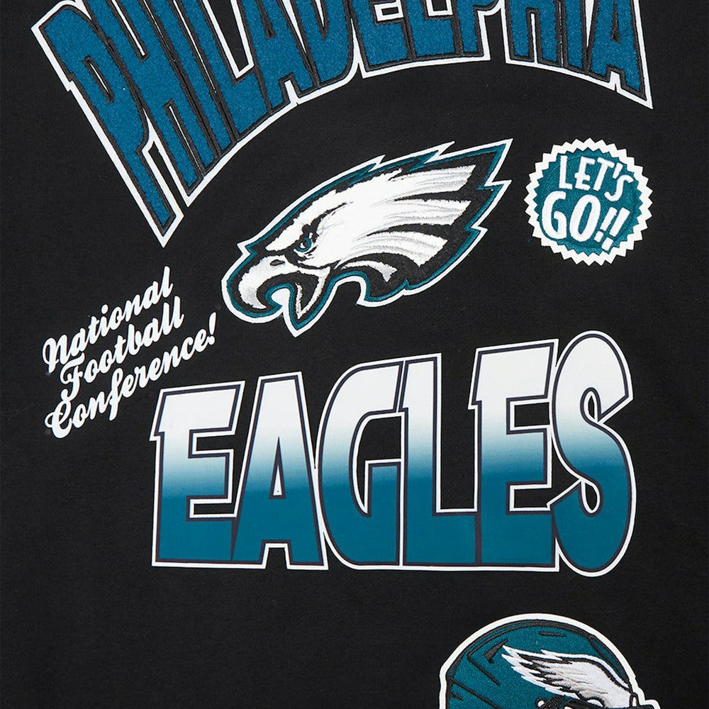 Philadelphia Eagles Pro Standard Turn It Up Drop Shoulder Pullover Sweatshirt Black