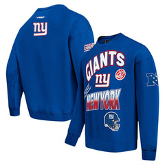 New York Giants Pro Standard Turn It Up Drop Shoulder Pullover Sweatshirt Royal
