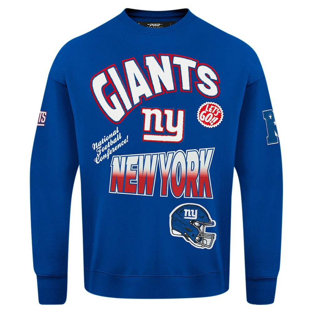 New York Giants Pro Standard Turn It Up Drop Shoulder Pullover Sweatshirt Royal