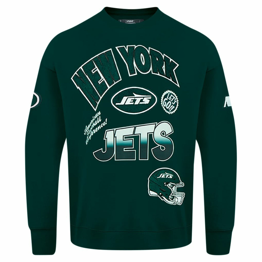 New York Jets Pro Standard Turn It Up Drop Shoulder Pullover Sweatshirt Green