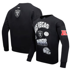 Las Vegas Raiders Pro Standard Turn It Up Drop Shoulder Pullover Sweatshirt Black