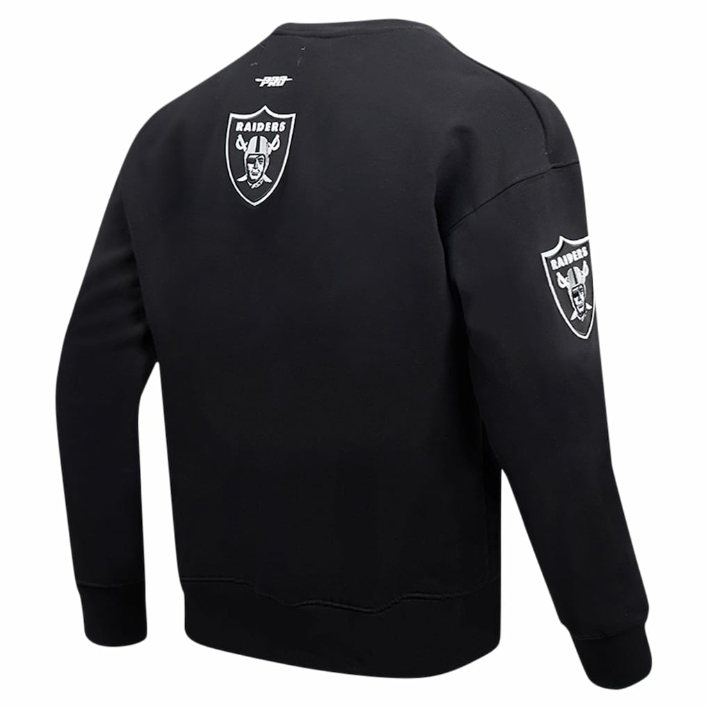 Las Vegas Raiders Pro Standard Turn It Up Drop Shoulder Pullover Sweatshirt Black