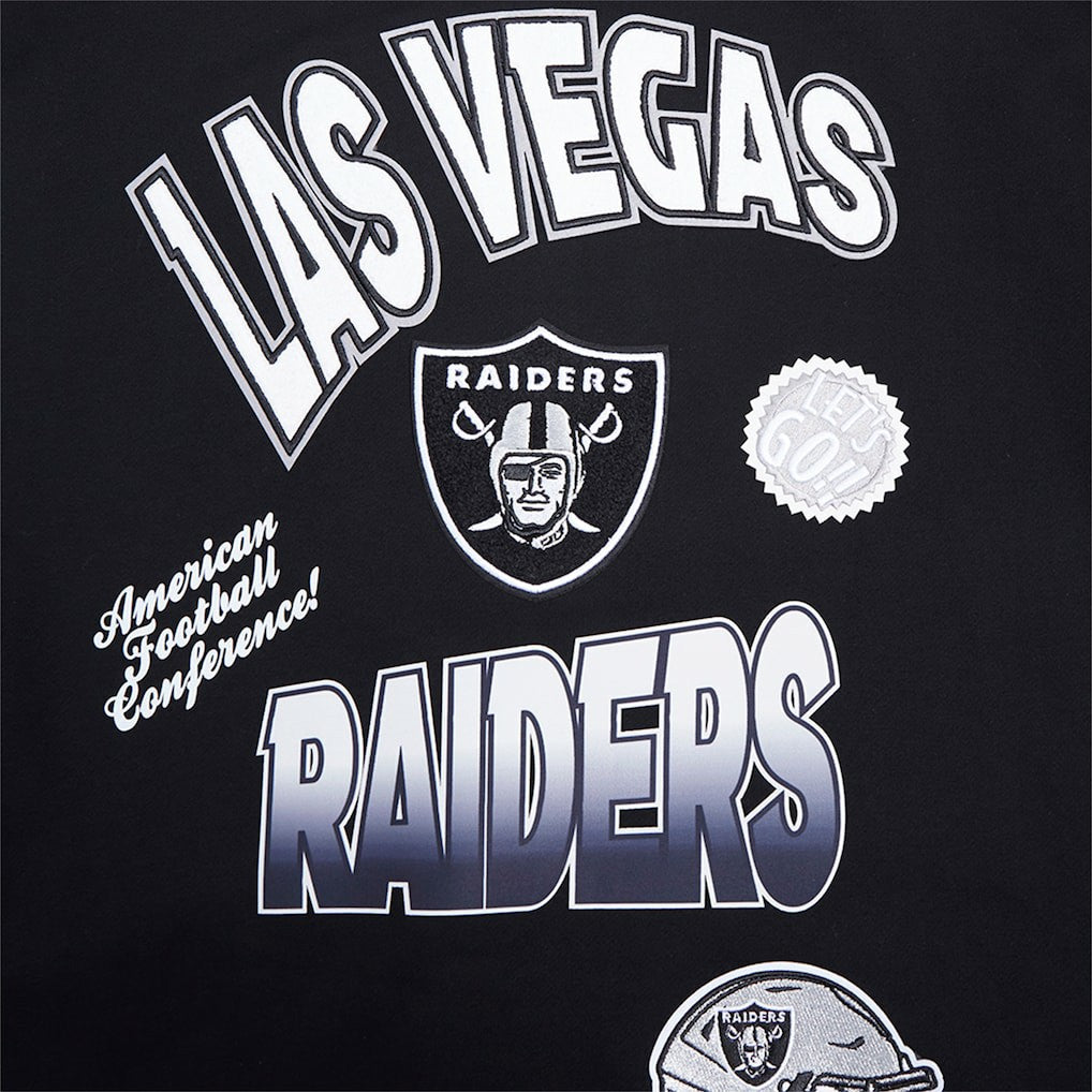 Las Vegas Raiders Pro Standard Turn It Up Drop Shoulder Pullover Sweatshirt Black