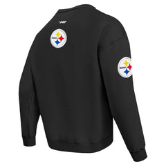 Pittsburgh Steelers Pro Standard Turn It Up Drop Shoulder Pullover Sweatshirt Black