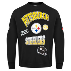 Pittsburgh Steelers Pro Standard Turn It Up Drop Shoulder Pullover Sweatshirt Black