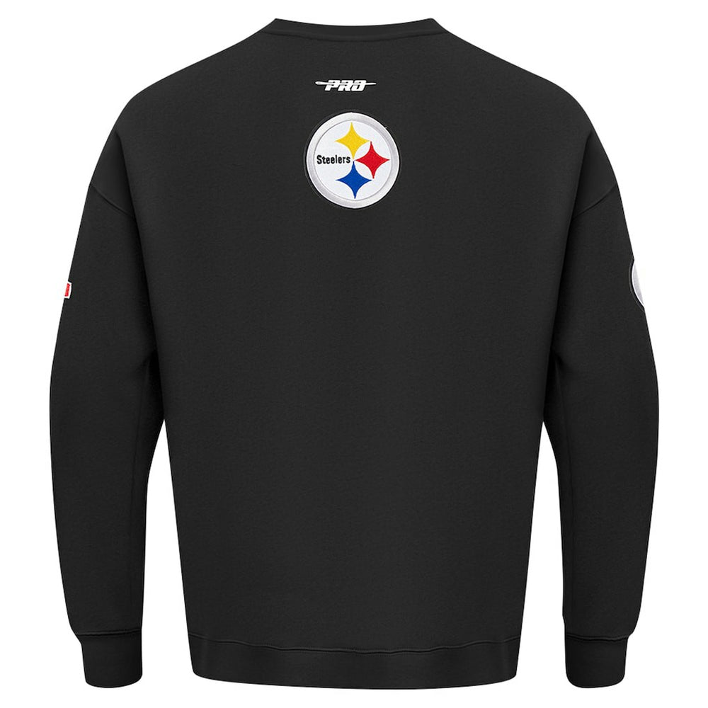 Pittsburgh Steelers Pro Standard Turn It Up Drop Shoulder Pullover Sweatshirt Black