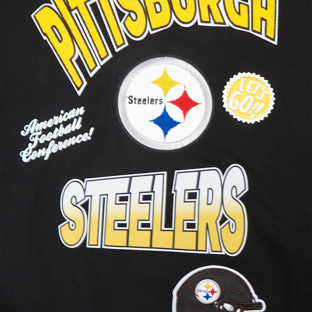 Pittsburgh Steelers Pro Standard Turn It Up Drop Shoulder Pullover Sweatshirt Black