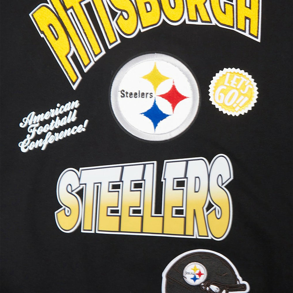 Pittsburgh Steelers Pro Standard Turn It Up Drop Shoulder Pullover Sweatshirt Black