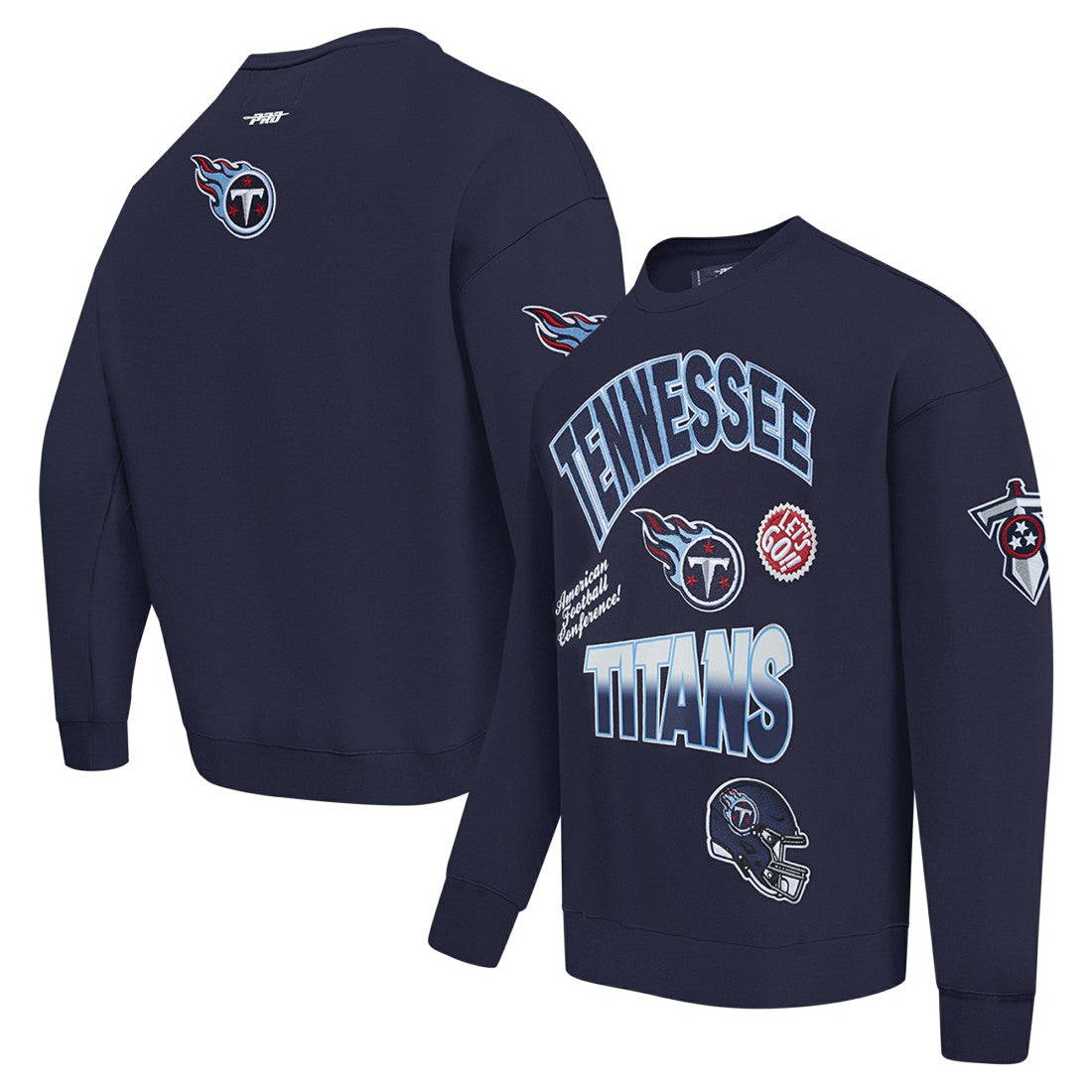 Tennessee Titans Pro Standard Turn It Up Drop Shoulder Pullover Sweatshirt Navy