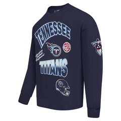 Tennessee Titans Pro Standard Turn It Up Drop Shoulder Pullover Sweatshirt Navy