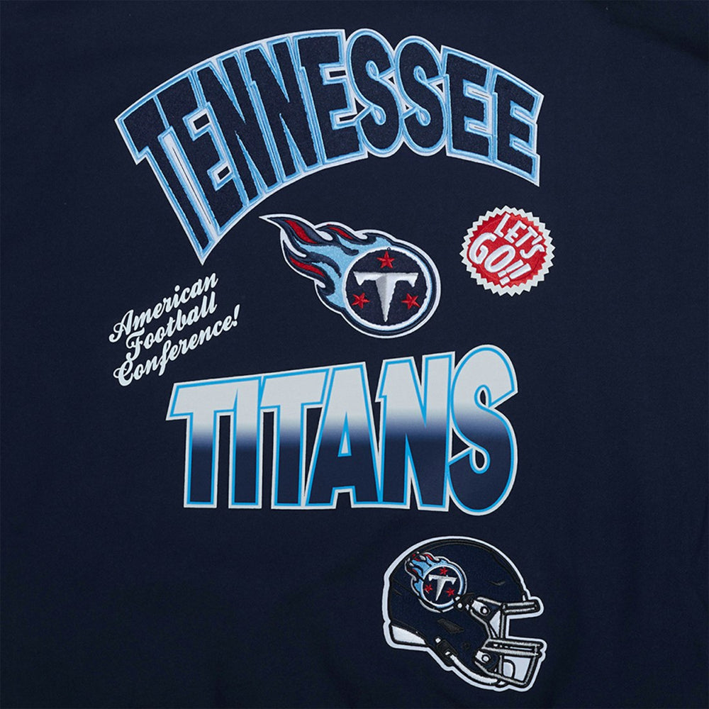 Tennessee Titans Pro Standard Turn It Up Drop Shoulder Pullover Sweatshirt Navy