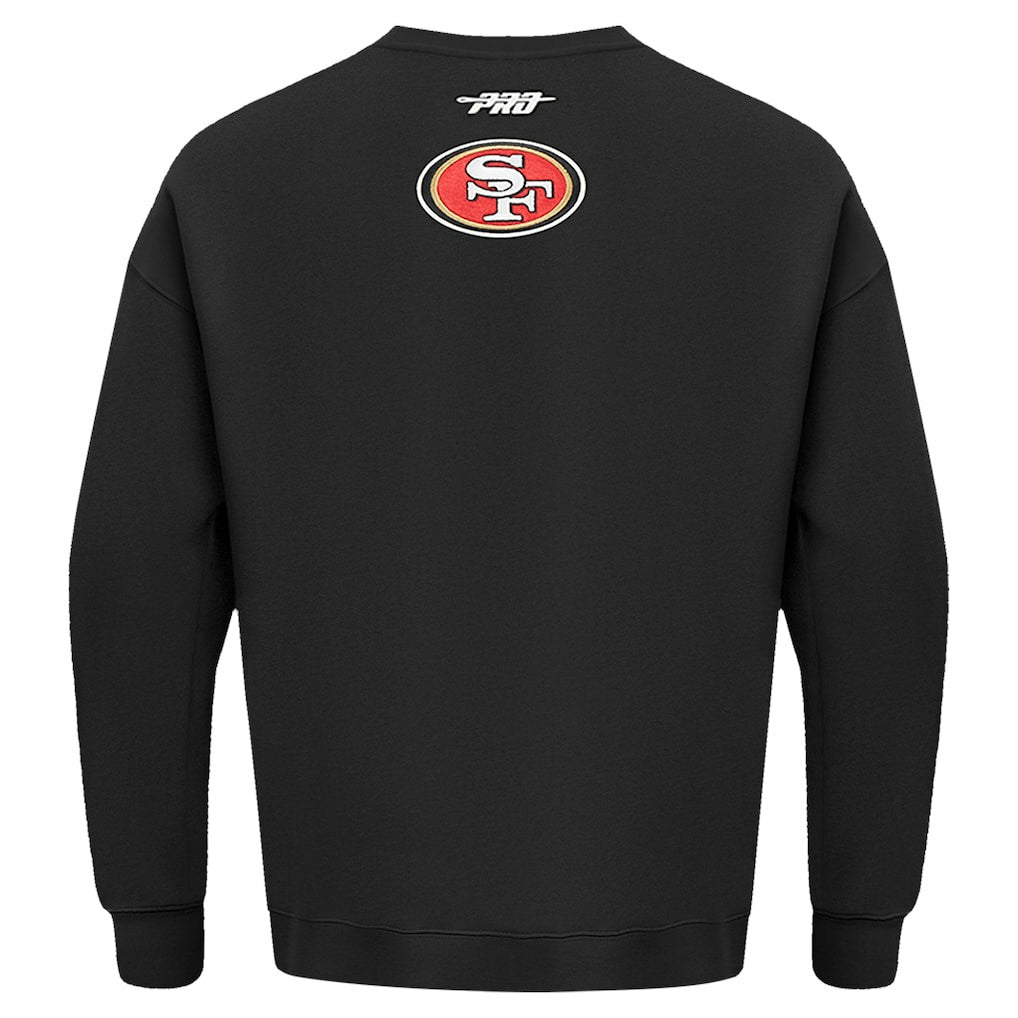 San Francisco 49ers Pro Standard Turn It Up Drop Shoulder Pullover Sweatshirt Black