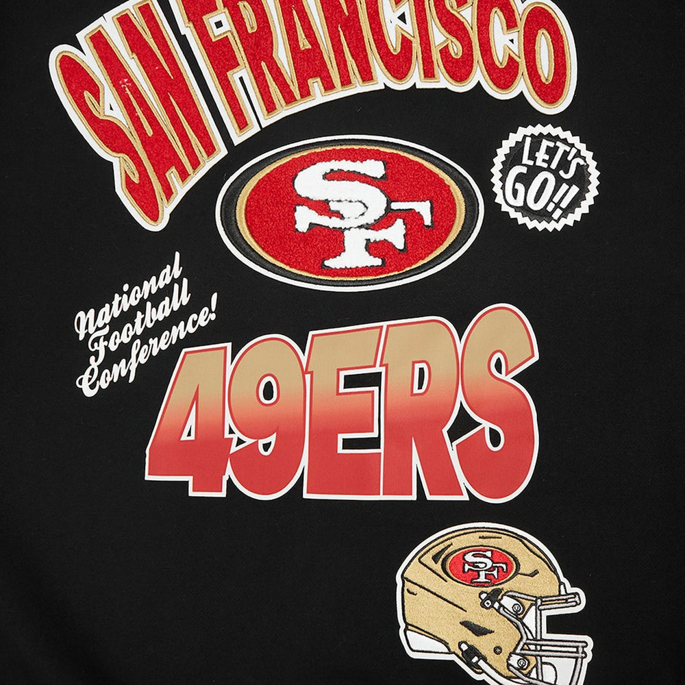 San Francisco 49ers Pro Standard Turn It Up Drop Shoulder Pullover Sweatshirt Black