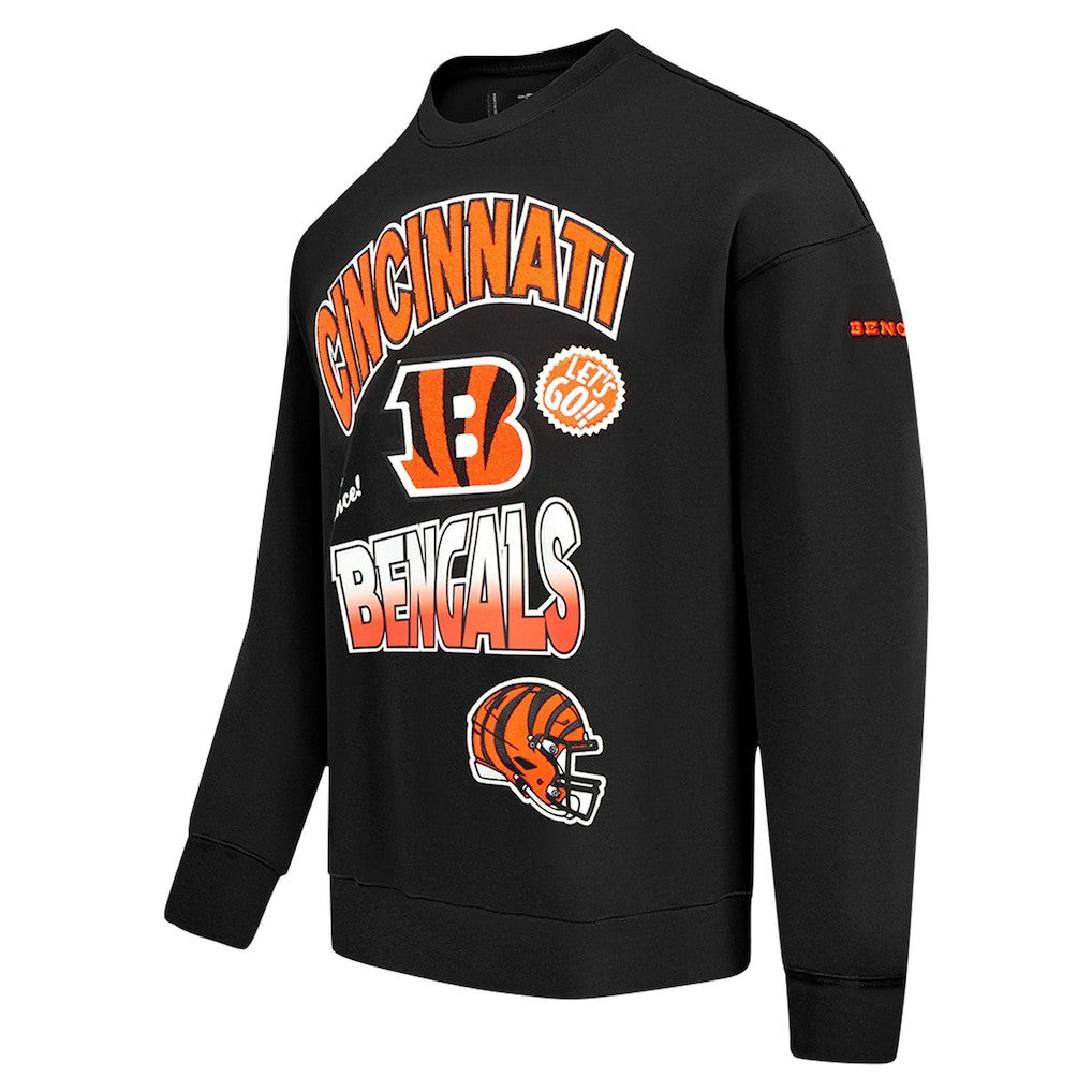Cincinnati Bengals Pro Standard Turn It Up Drop Shoulder Pullover Sweatshirt Black