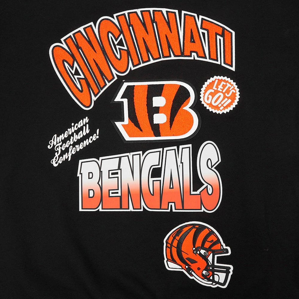 Cincinnati Bengals Pro Standard Turn It Up Drop Shoulder Pullover Sweatshirt Black
