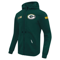 Green Bay Packers Pro Standard Split Logo Double Knit Full-Zip Hoodie Green