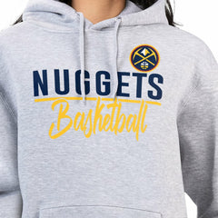 Denver Nuggets G-III 4Her by Carl Banks Women's Graphics Fleece Pullover Hoodie Heather Gray