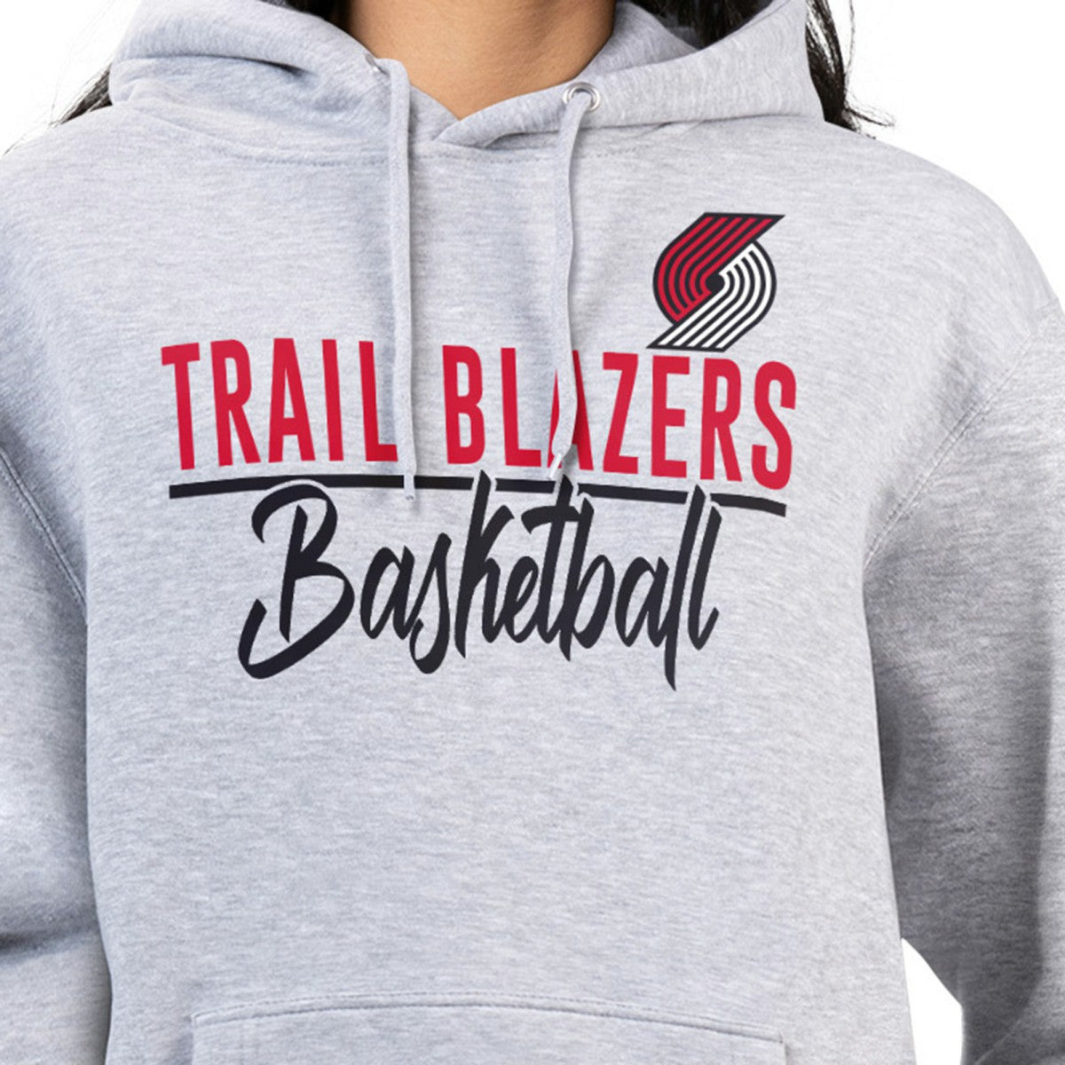 Portland Trail Blazers G-III 4Her by Carl Banks Women's Graphics Fleece Pullover Hoodie Heather Gray