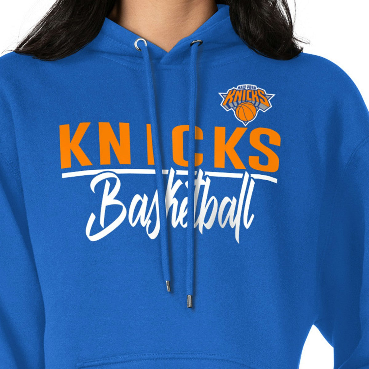 New York Knicks G-III 4Her by Carl Banks Women's Graphics Fleece Pullover Hoodie Blue