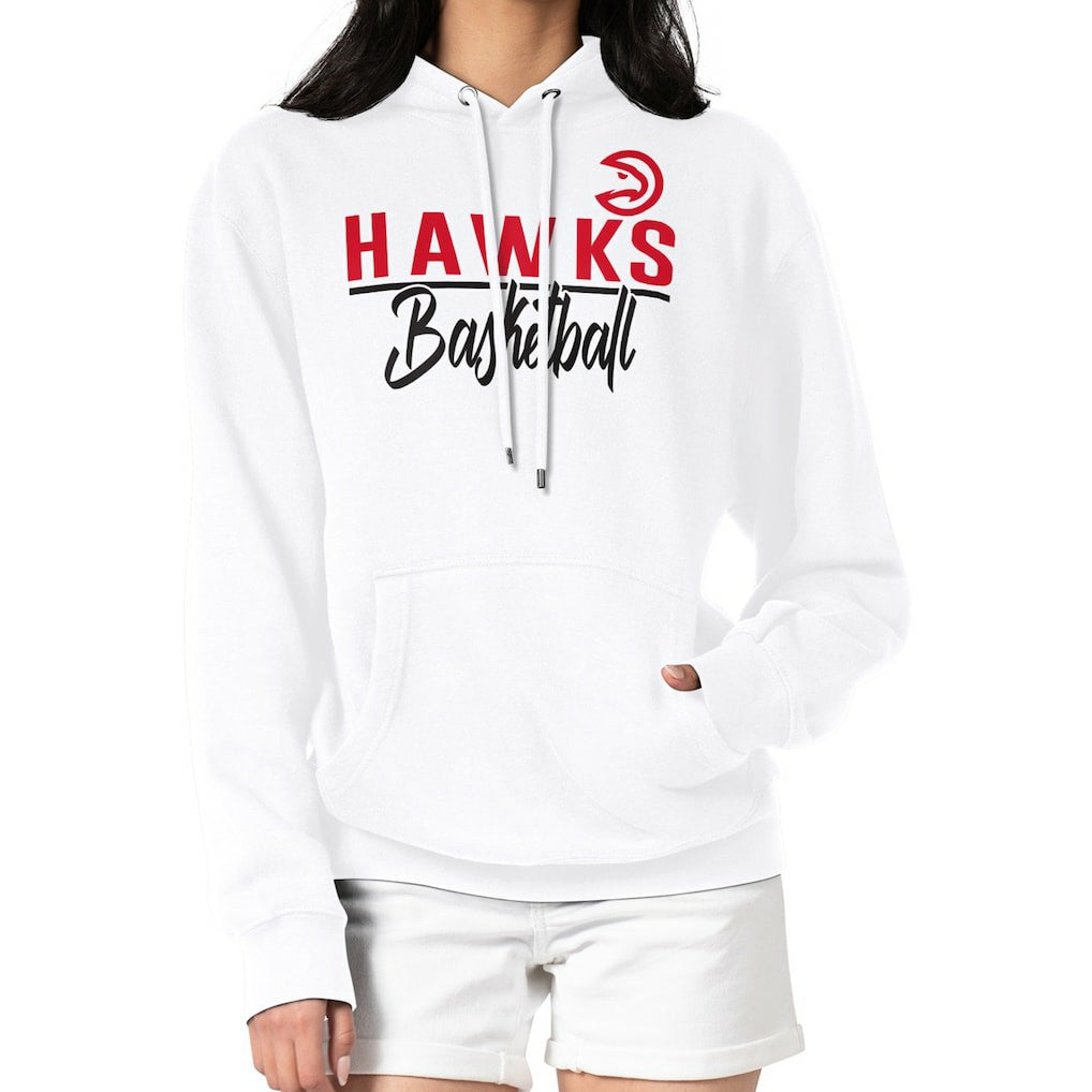 Atlanta Hawks G-III 4Her by Carl Banks Women's Graphics Fleece Pullover Hoodie White