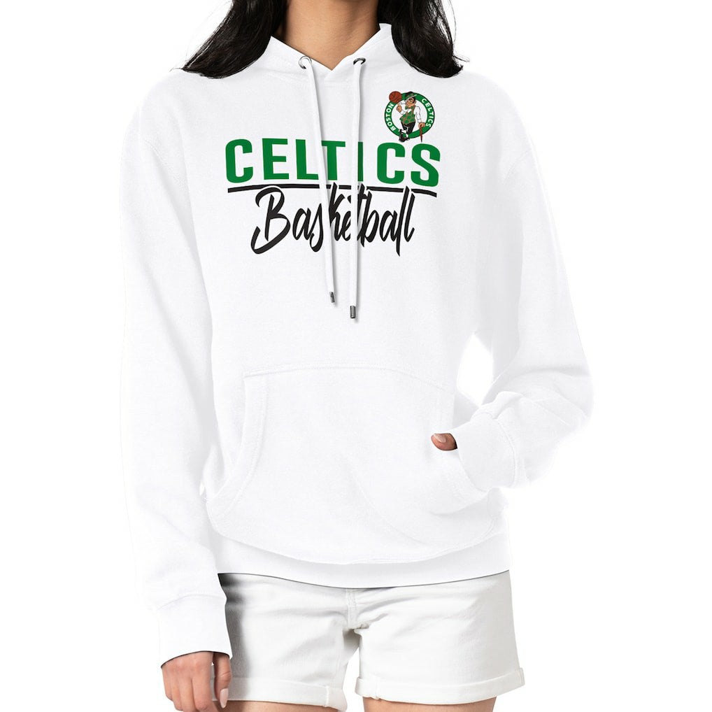 Boston Celtics G-III 4Her by Carl Banks Women's Graphics Fleece Pullover Hoodie White