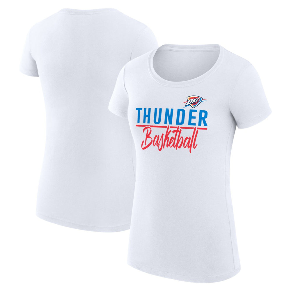 Oklahoma City Thunder G-III 4Her by Carl Banks Women's Super-Slim Fit Lightweight Team Sport V-Neck T-Shirt White