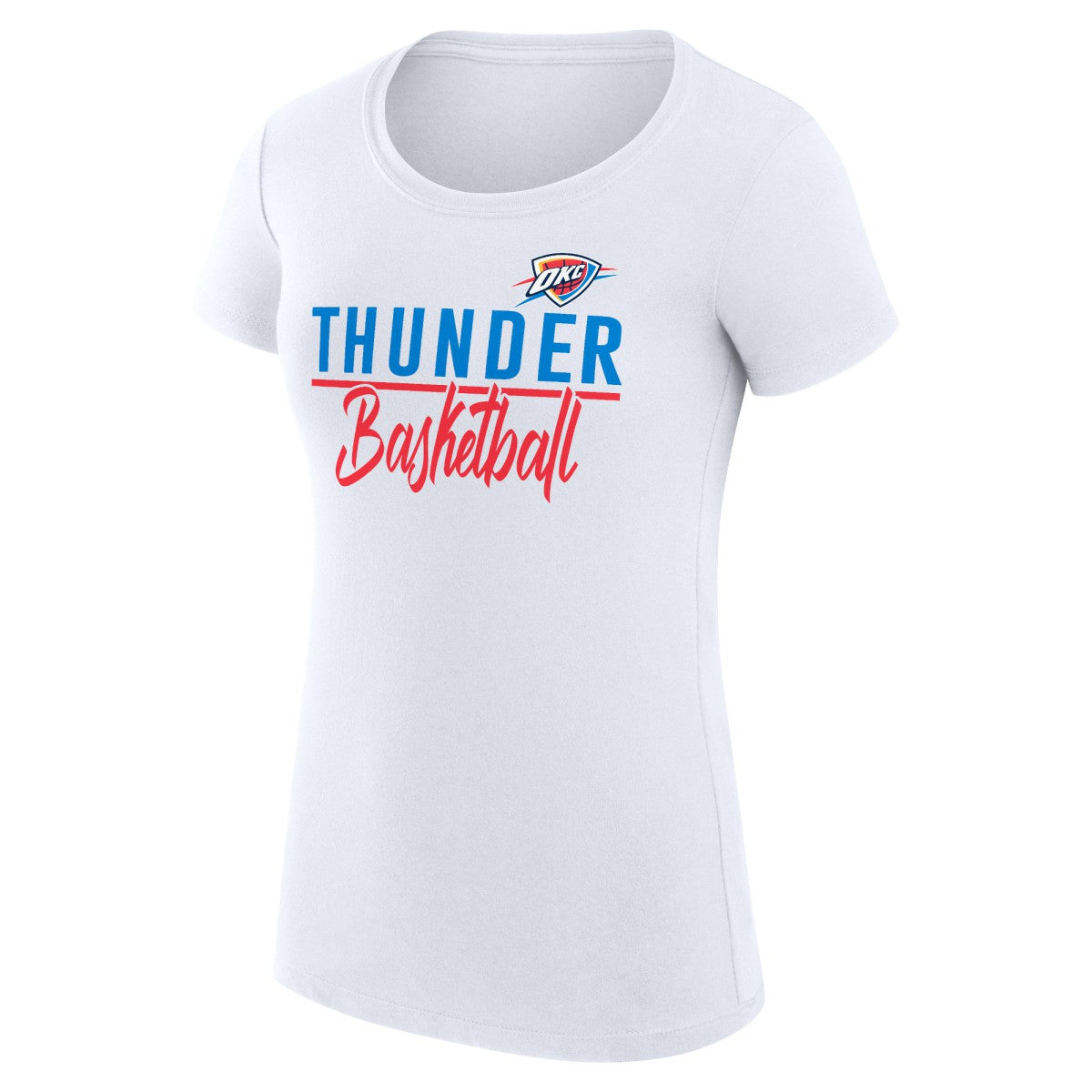 Oklahoma City Thunder G-III 4Her by Carl Banks Women's Super-Slim Fit Lightweight Team Sport V-Neck T-Shirt White
