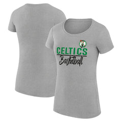 Boston Celtics G-III 4Her by Carl Banks Women's Super-Slim Fit Lightweight Team Sport V-Neck T-Shirt Heather Gray