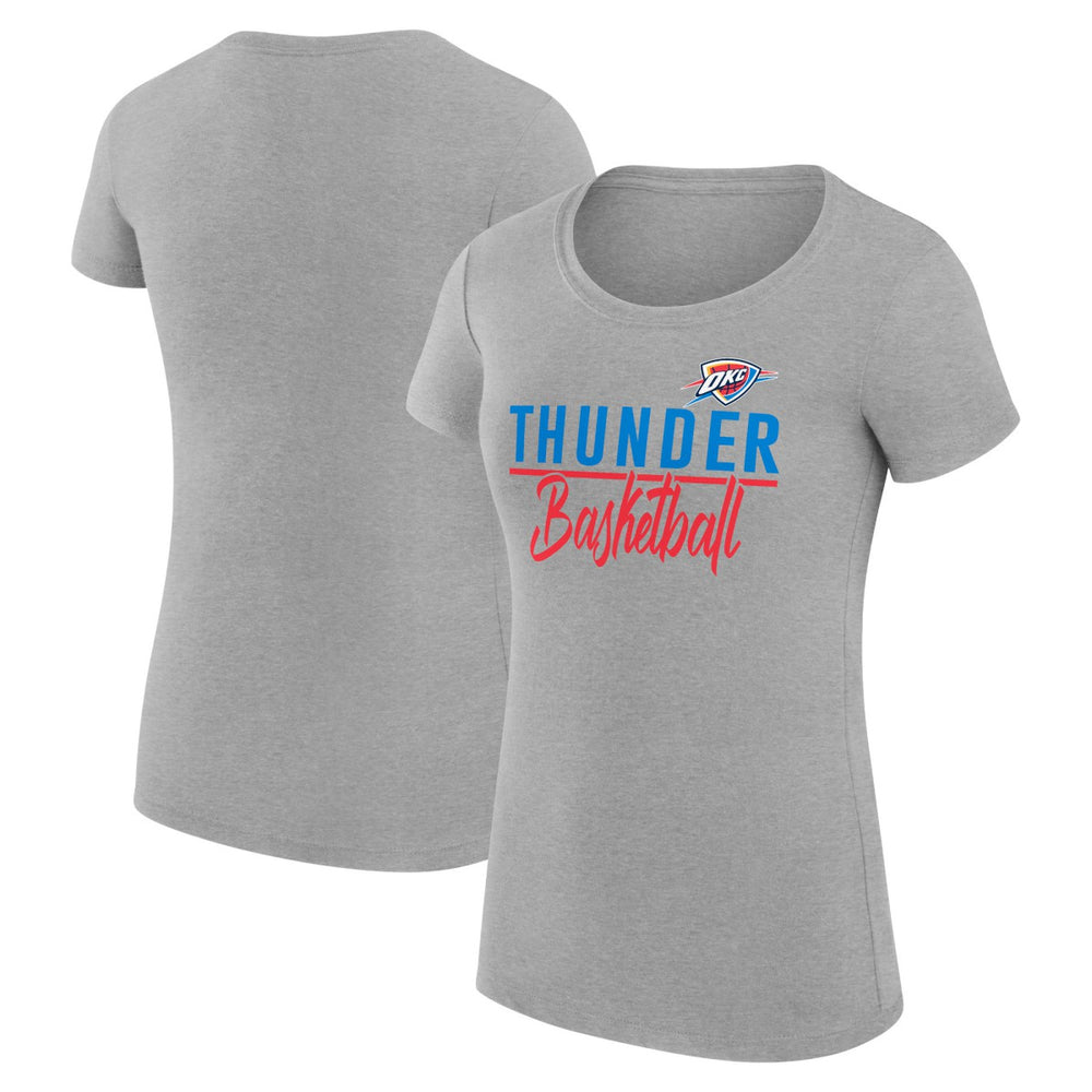 Oklahoma City Thunder G-III 4Her by Carl Banks Women's Super-Slim Fit Lightweight Team Sport V-Neck T-Shirt Heather Gray