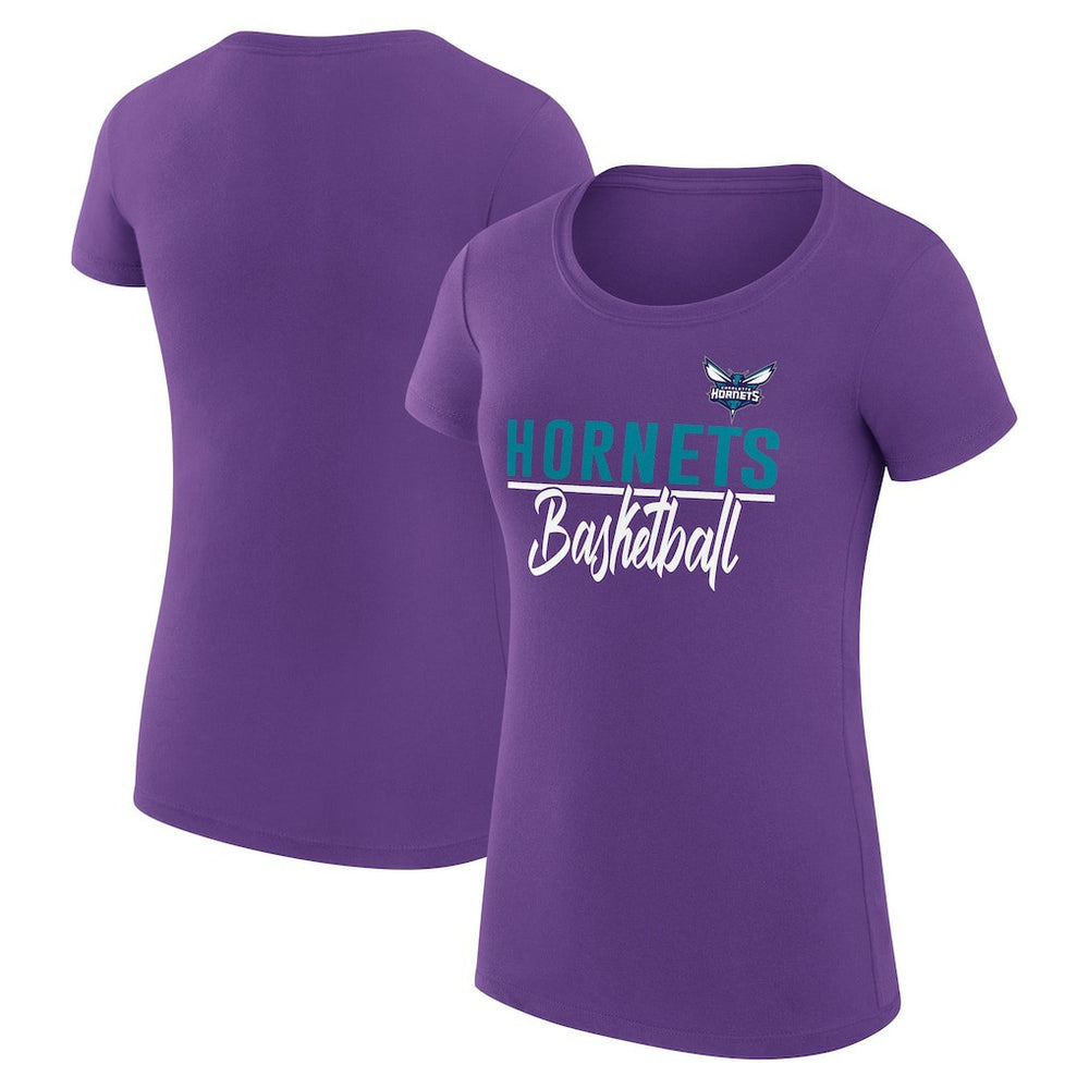 Charlotte Hornets G-III 4Her by Carl Banks Women's Super-Slim Fit Lightweight Team Sport V-Neck T-Shirt Purple