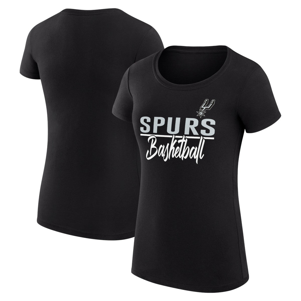 San Antonio Spurs G-III 4Her by Carl Banks Women's Super-Slim Fit Lightweight Team Sport V-Neck T-Shirt Black