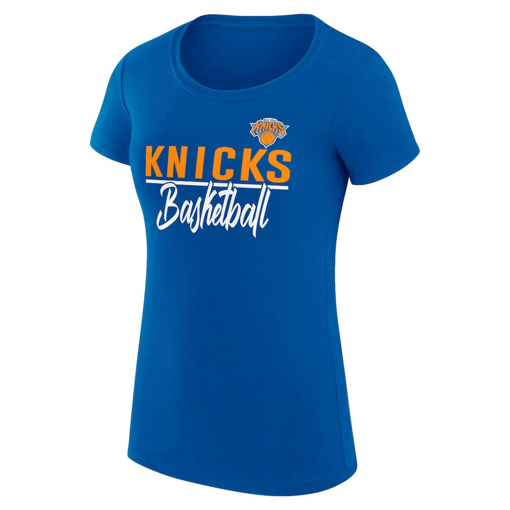 New York Knicks G-III 4Her by Carl Banks Women's Super-Slim Fit Lightweight Team Sport V-Neck T-Shirt Blue