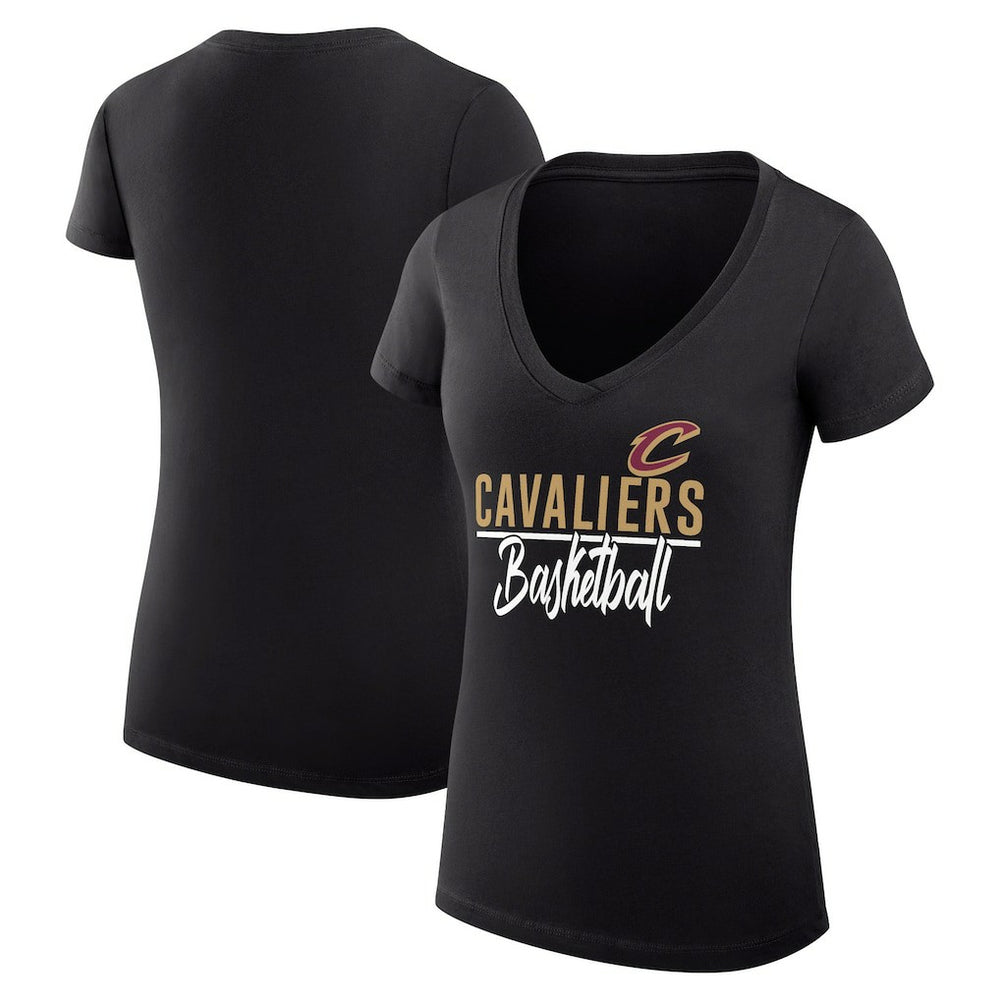 Cleveland Cavaliers G-III 4Her by Carl Banks Women's Super-Slim Fit Lightweight Team Sport V-Neck T-Shirt Black