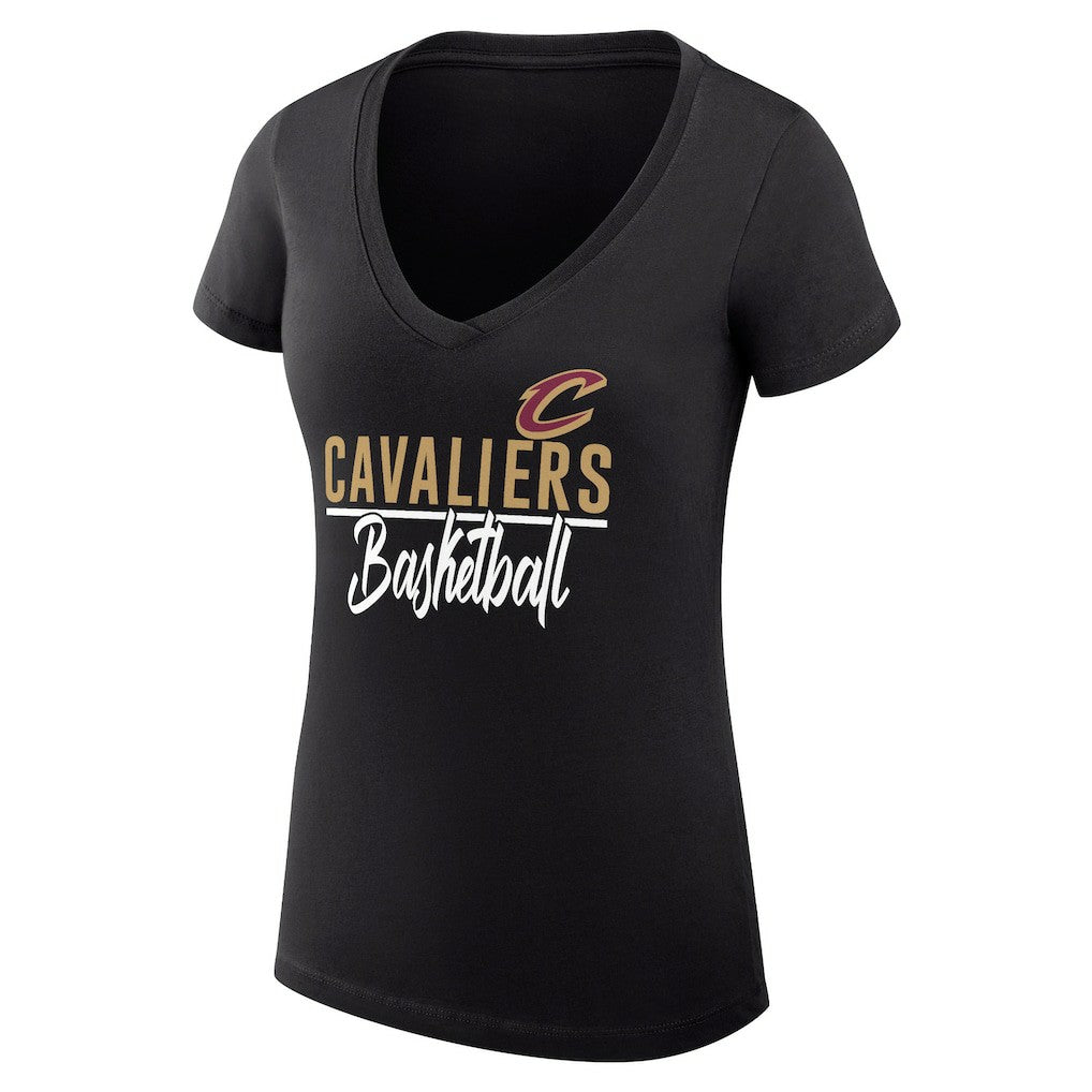 Cleveland Cavaliers G-III 4Her by Carl Banks Women's Super-Slim Fit Lightweight Team Sport V-Neck T-Shirt Black