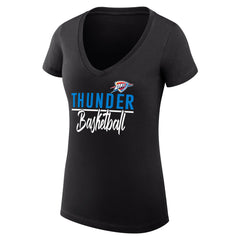 Oklahoma City Thunder G-III 4Her by Carl Banks Women's Super-Slim Fit Lightweight Team Sport V-Neck T-Shirt Black