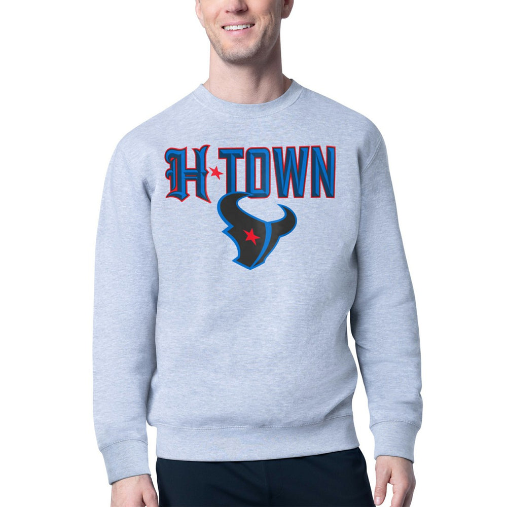 Houston Texans Starter H-Town Graphic Fleece Pullover Sweatshirt Heather Gray