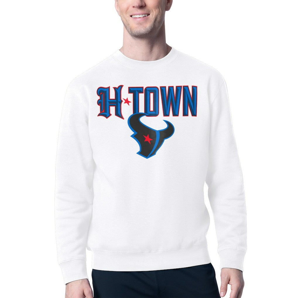 Houston Texans Starter H-Town Graphic Fleece Pullover Sweatshirt White