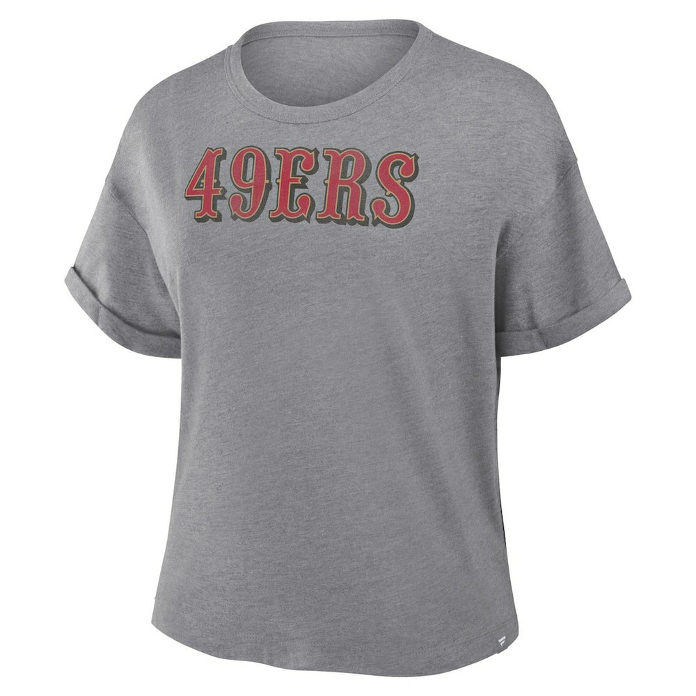 San Francisco 49ers Women's Swing Pass Tri-Blend Boxy T-Shirt Heather Gray
