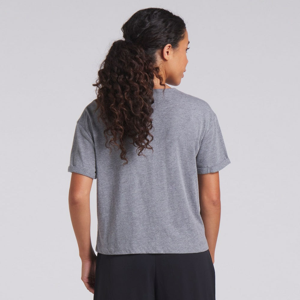San Francisco 49ers Women's Swing Pass Tri-Blend Boxy T-Shirt Heather Gray