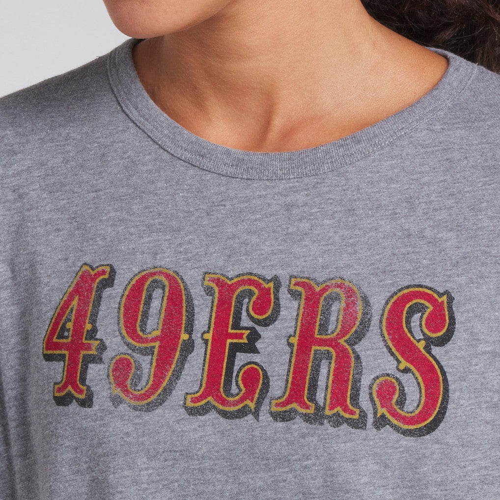 San Francisco 49ers Women's Swing Pass Tri-Blend Boxy T-Shirt Heather Gray