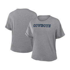Dallas Cowboys Women's Swing Pass Tri-Blend Boxy T-Shirt Heather Gray