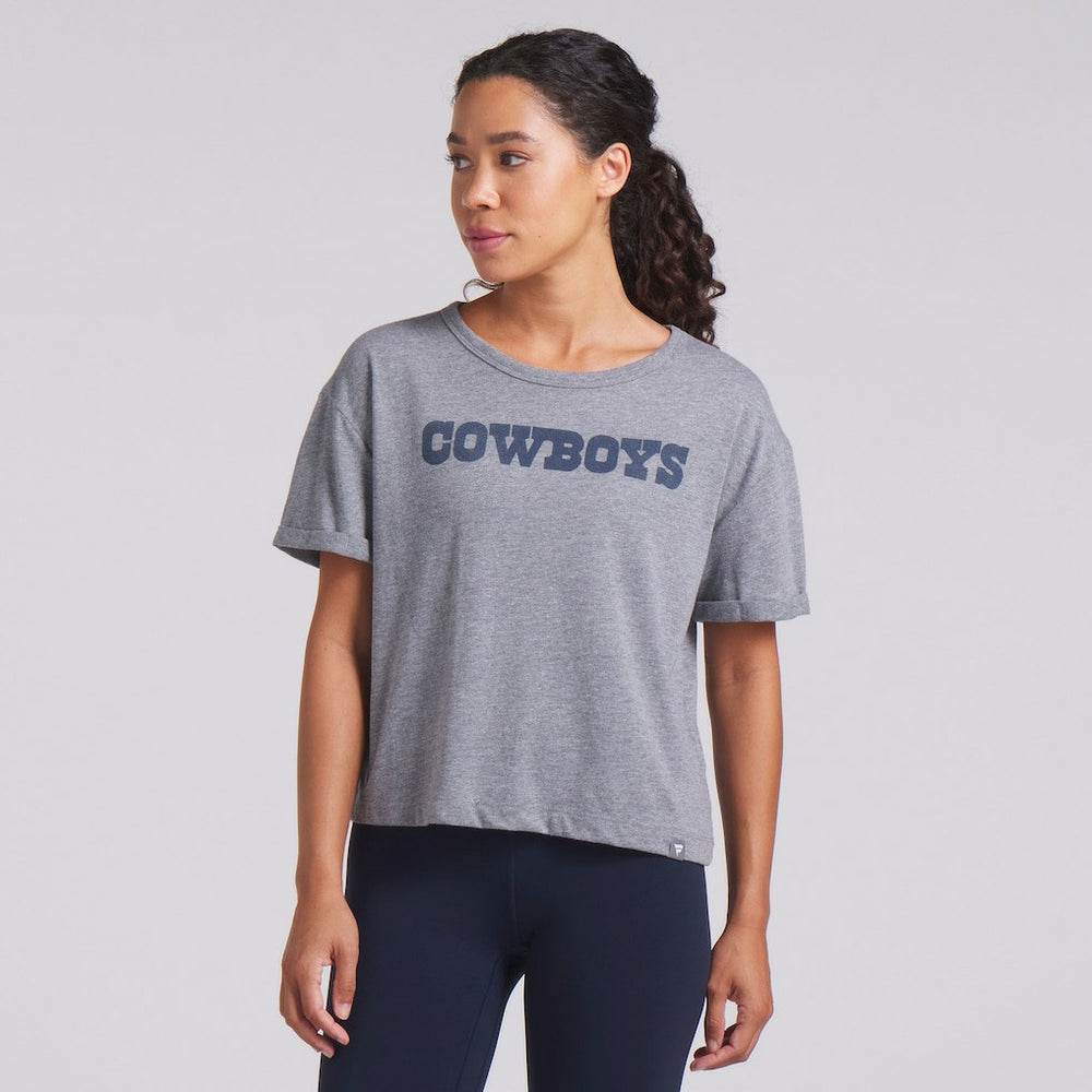Dallas Cowboys Women's Swing Pass Tri-Blend Boxy T-Shirt Heather Gray