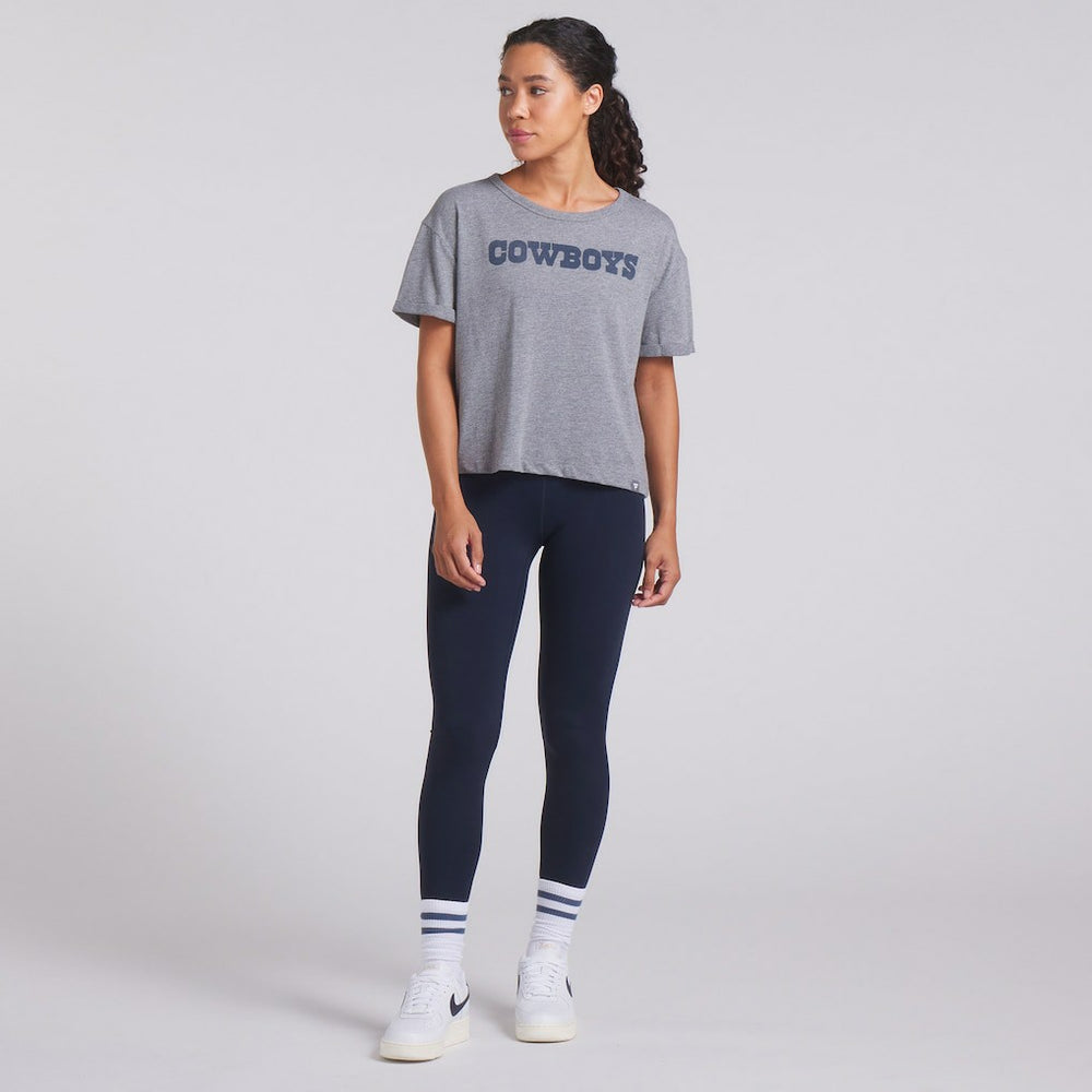 Dallas Cowboys Women's Swing Pass Tri-Blend Boxy T-Shirt Heather Gray